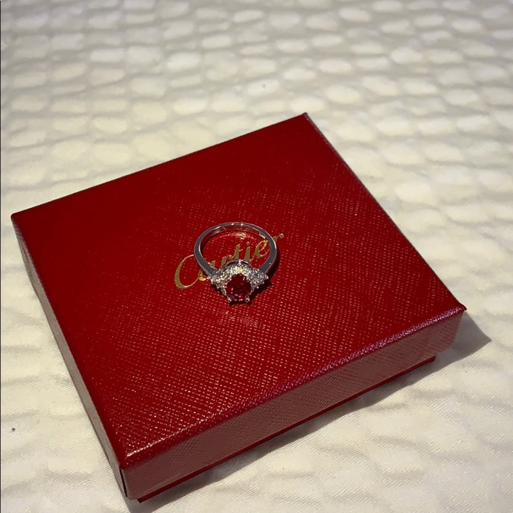 Australian Crystal Oval Stone Ring  In White Gold